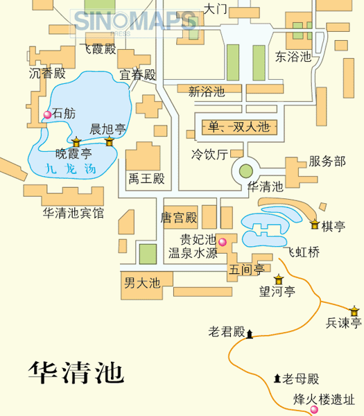 華清池観光ガイド地図