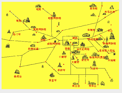 西安観光地（観光スポット）分布ガイド地図